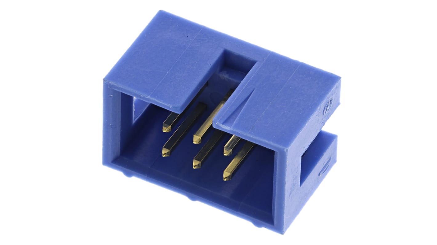 TE Connectivity AMP-LATCH Series Straight Through Hole PCB Header, 6 Contact(s), 2.54mm Pitch, 2 Row(s), Shrouded