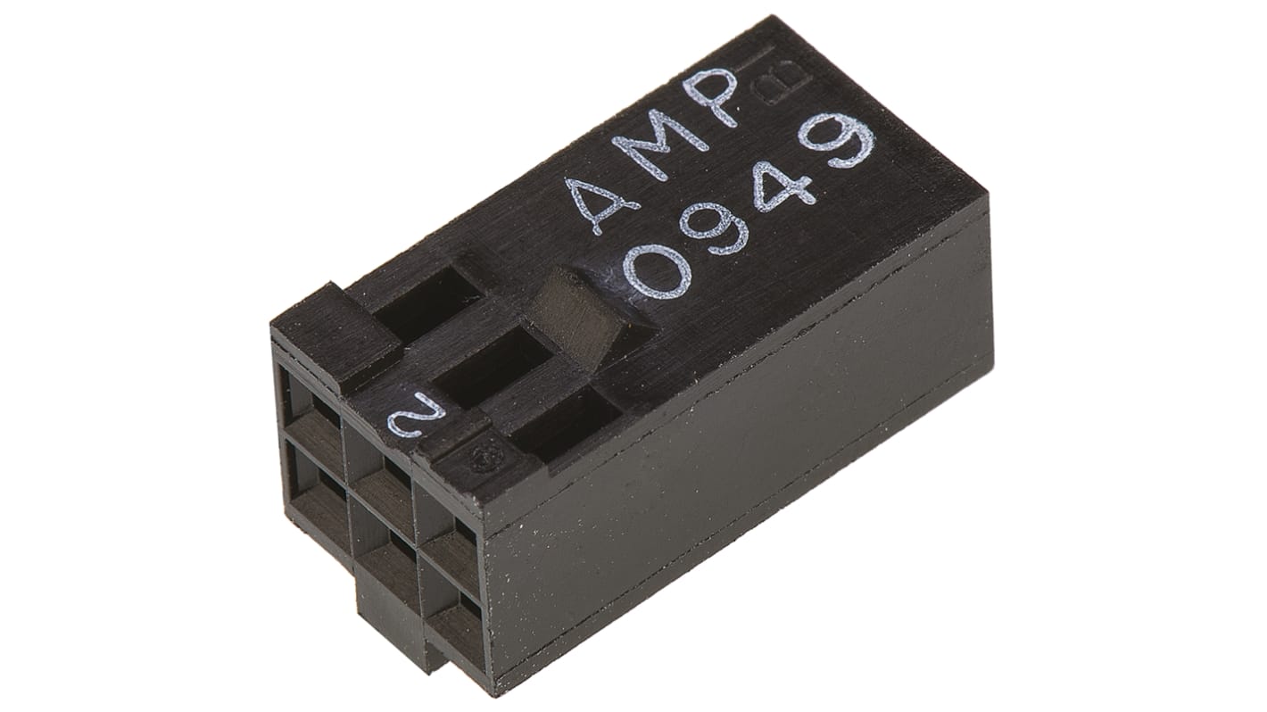 Carcasa de conector TE Connectivity 87631-2, Serie AMPMODU MOD IV, paso: 2.54mm, 6 contactos, 2 filas, Recto, Hembra,