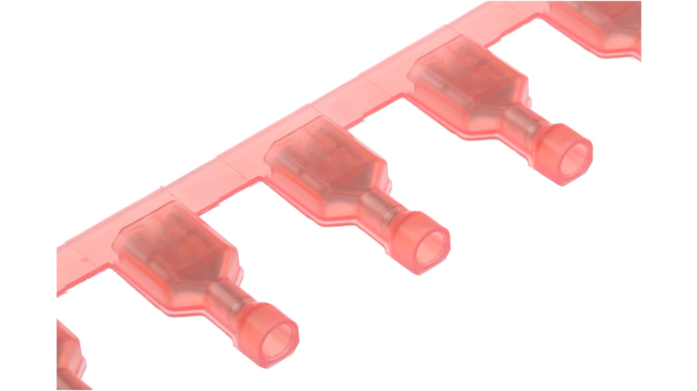 TE Connectivity Ultra-Fast .250 Red Insulated Female Spade Connector, Receptacle, 6.35 x 0.81mm Tab Size, 0.3mm² to