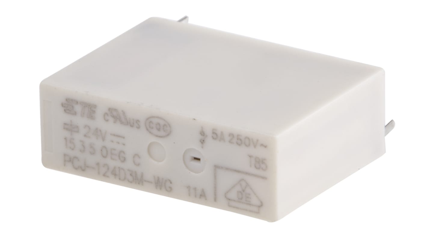 TE Connectivity PCB Mount Power Relay, 24V dc Coil, 5A Switching Current, SPST