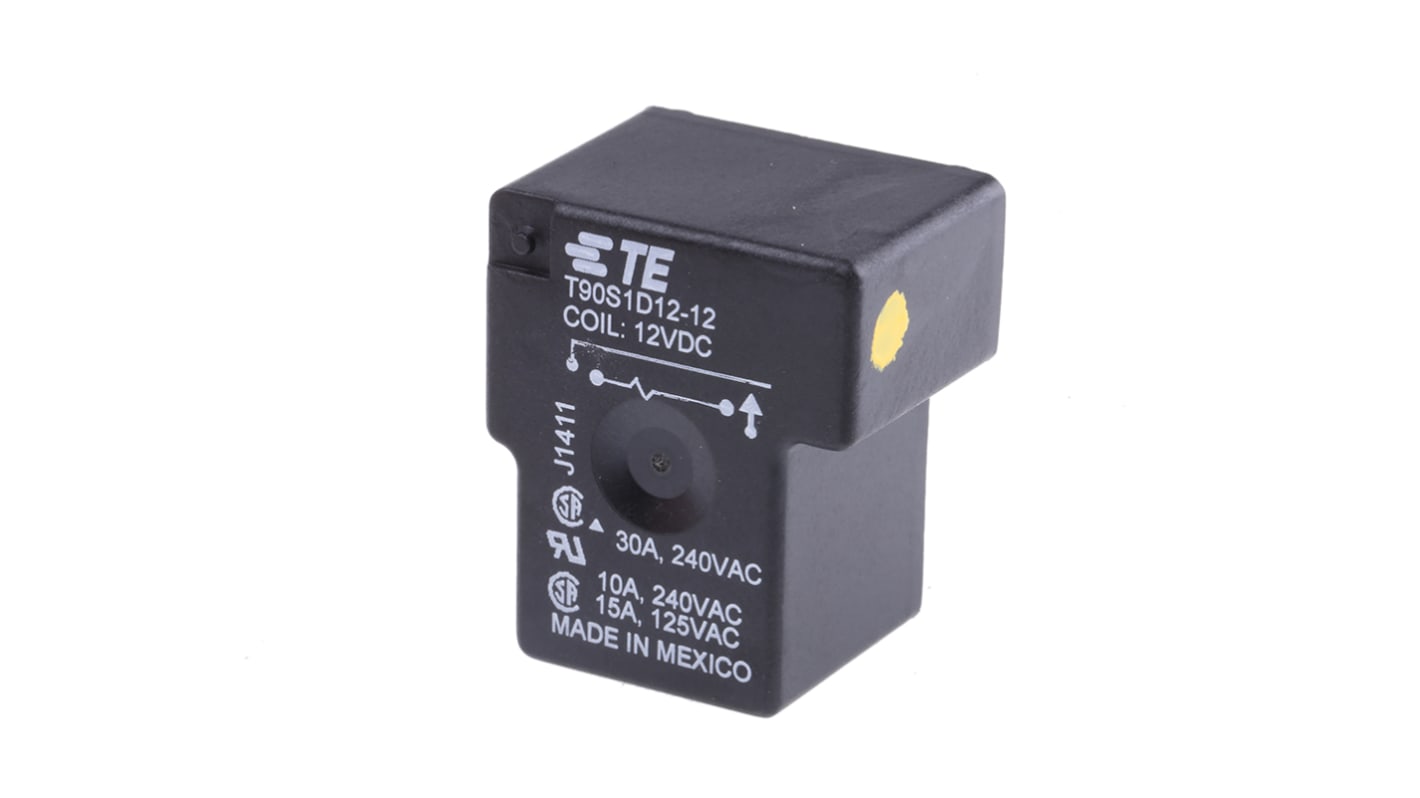 TE Connectivity PCB Mount Non-Latching Relay, 12V dc Coil, 30A Switching Current, SPST