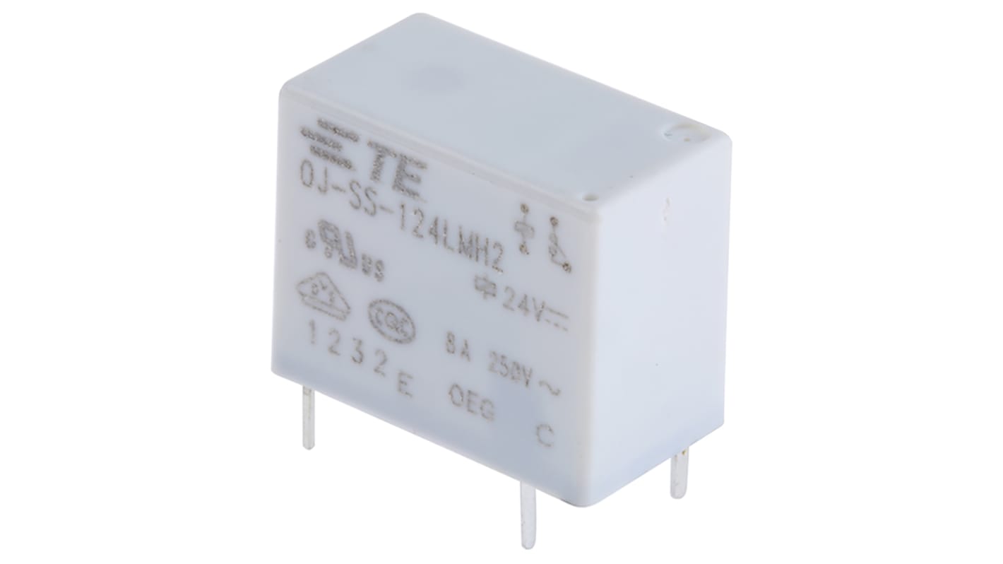 Relé de potencia sin enclavamiento TE Connectivity OJ de 1 polo, SPST, bobina 24V dc, 8A, Montaje en PCB