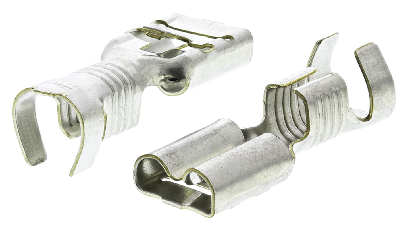 TE Connectivity FASTIN-FASTON .250 Uninsulated Female Spade Connector, Receptacle, 6.35 x 0.81mm Tab Size, 4mm² to 6mm²