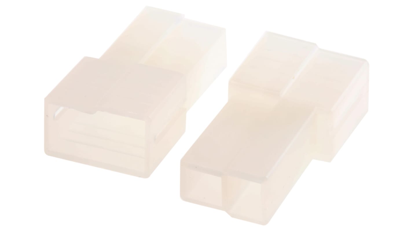 TE Connectivity AMP FASTIN-FASTON Crimpkontaktgehäuse, Stecker, Nylon 6.6, B 6.35mm, Natur, 2-polig