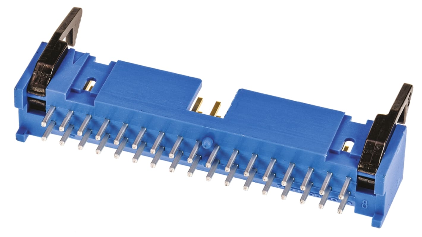 Conector macho para PCB TE Connectivity serie AMP-LATCH de 34 vías, 2 filas, paso 2.54mm, para soldar, Montaje en