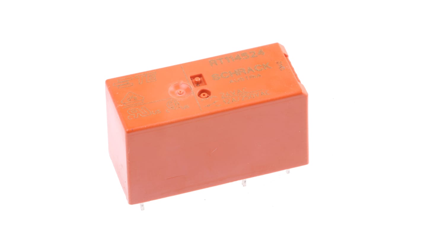 TE Connectivity PCB Mount Power Relay, 24V ac Coil, 12A Switching Current, SPDT