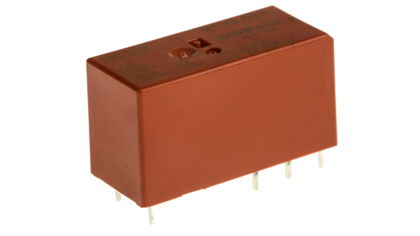 TE Connectivity PCB Mount Power Relay, 24V dc Coil, 16A Switching Current, SPDT