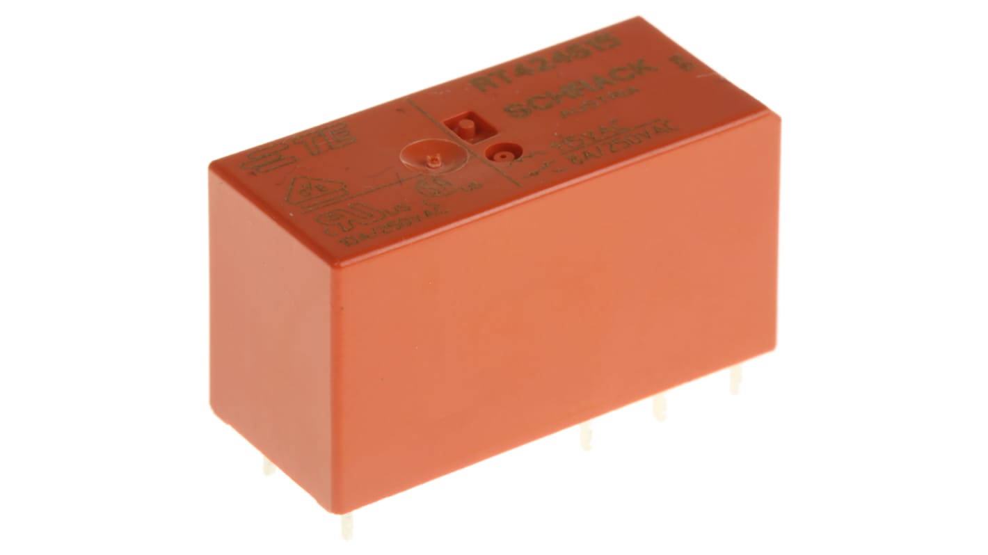 TE Connectivity PCB Mount Power Relay, 115V ac Coil, 8A Switching Current, DPDT
