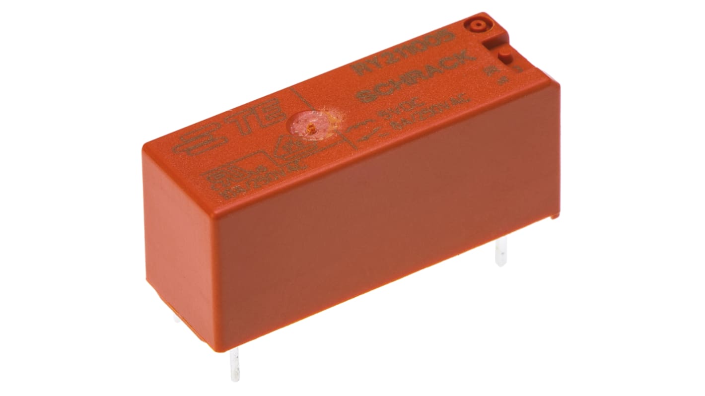 TE Connectivity PCB Mount Power Relay, 5V dc Coil, 8A Switching Current, SPDT