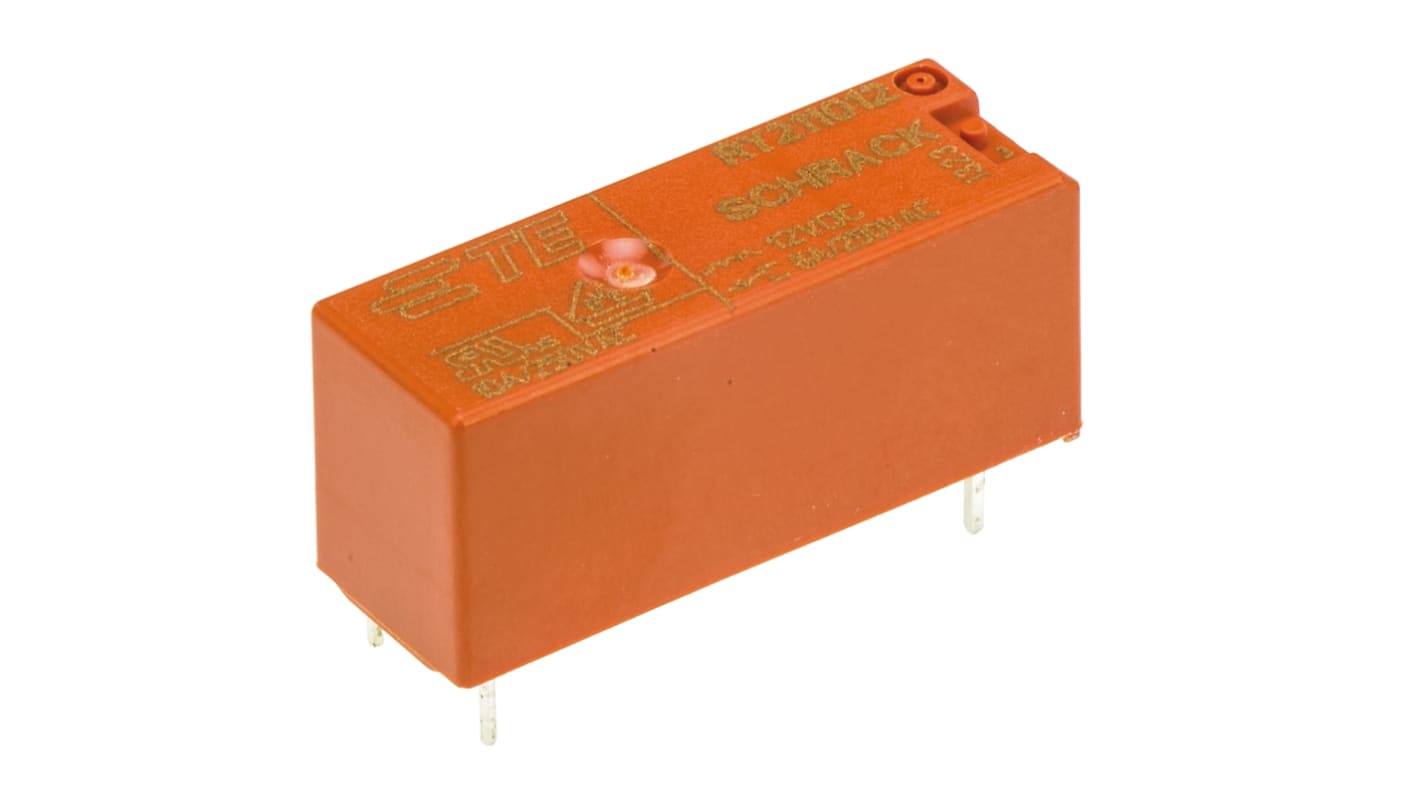 TE Connectivity PCB Mount Power Relay, 12V dc Coil, 8A Switching Current, SPDT