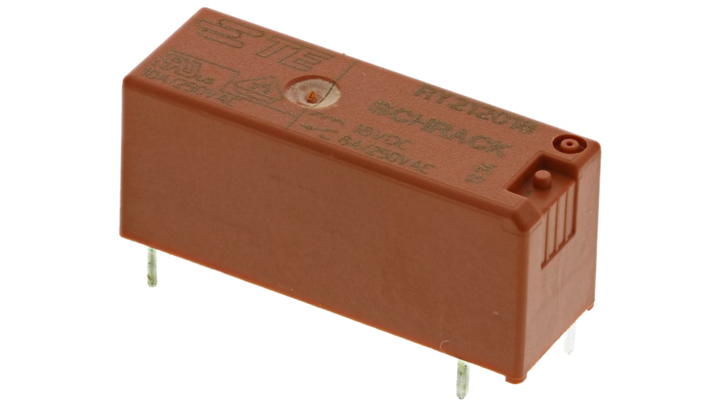 TE Connectivity PCB Mount Power Relay, 18V dc Coil, 8A Switching Current, SPDT