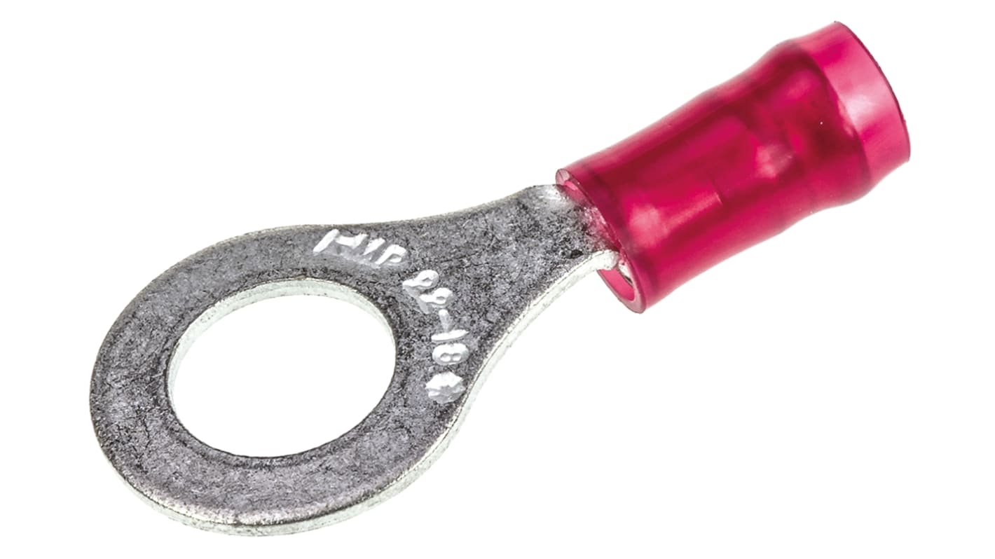 31894 TE Connectivity, PIDG Insulated Ring Terminal, M6 Stud Size, 0