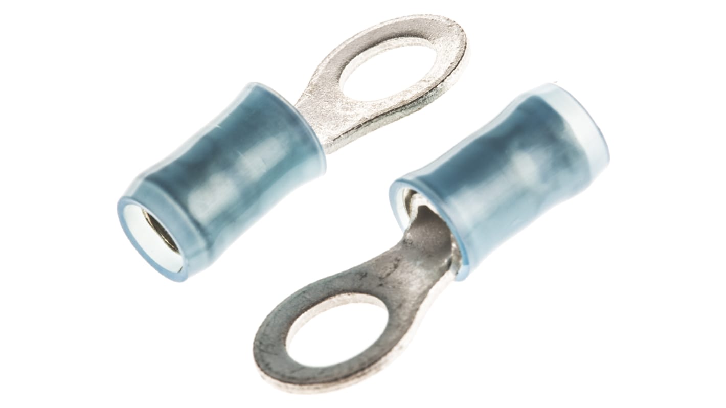 TE Connectivity, PIDG Insulated Ring Terminal, M5 Stud Size, 1.25mm² to 2mm² Wire Size, Blue
