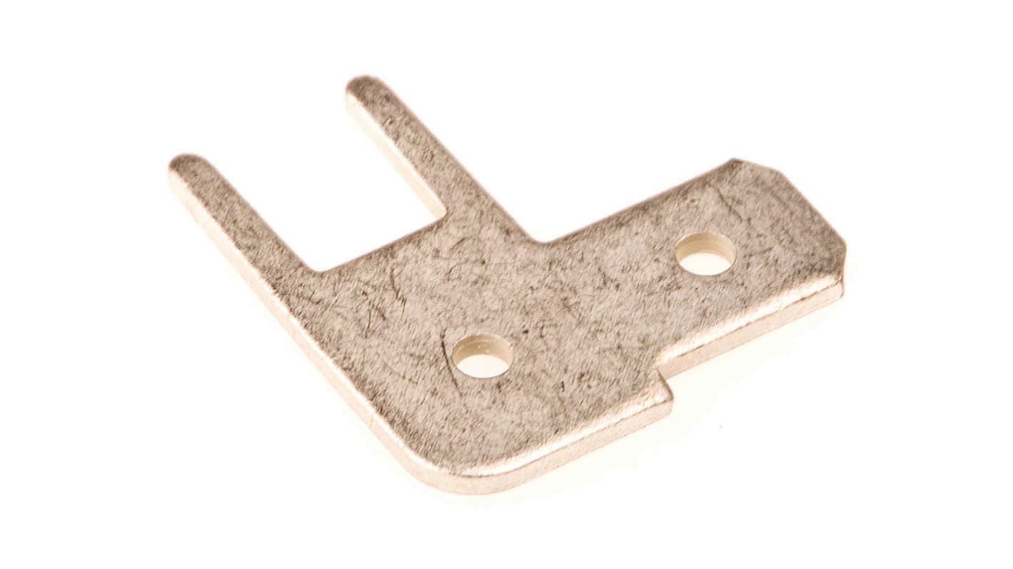 TE Connectivity FASTON .187 Silver Uninsulated Male Spade Connector, PCB Tab, 4.8 x 0.8mm Tab Size