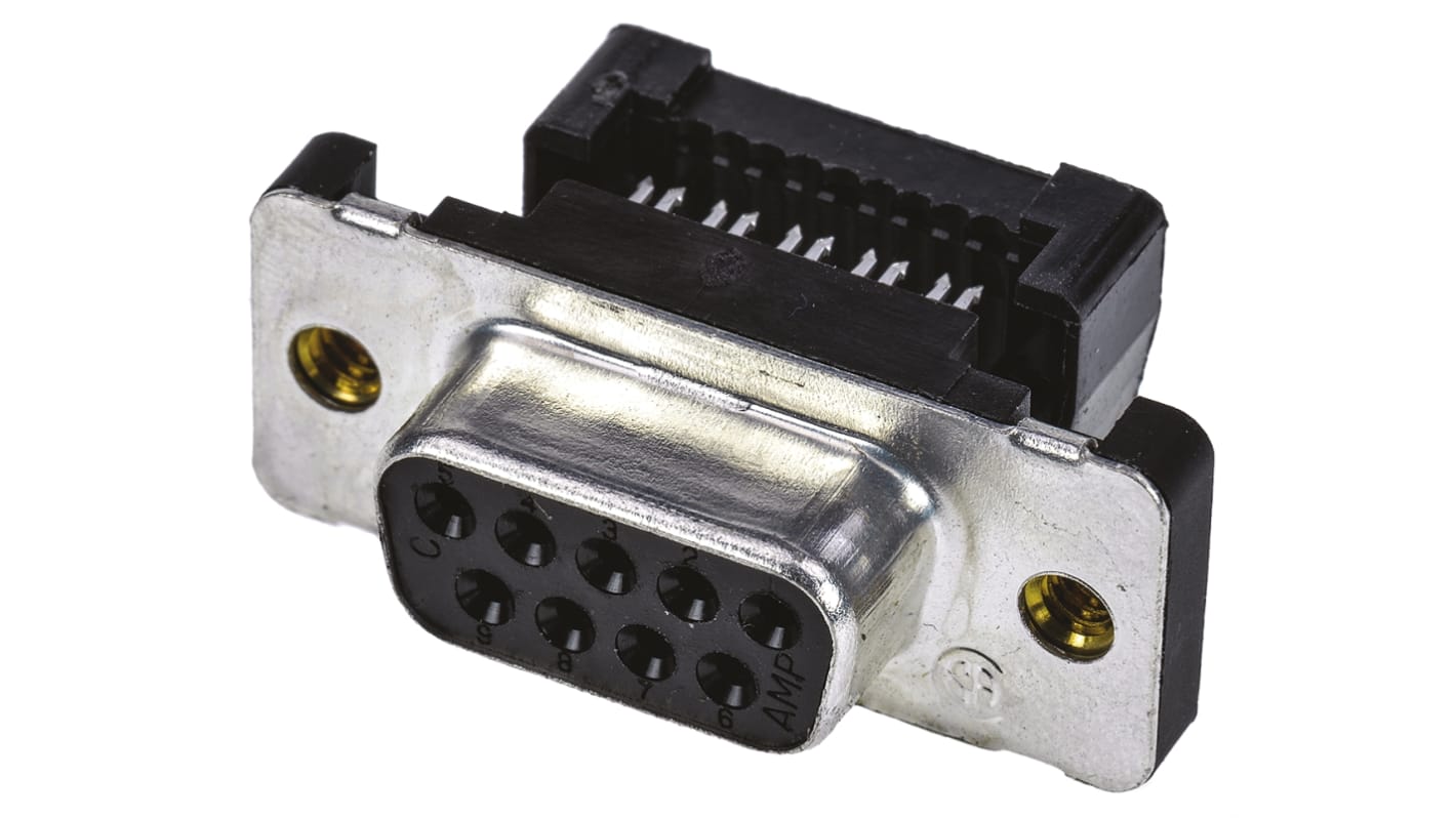 Conector D-sub TE Connectivity, Serie Amplimite HDF-20, paso 2.76mm, Ángulo de 90° , Montaje de Cable, Hembra,