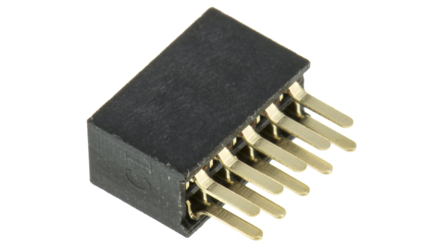 HARWIN Straight Through Hole Mount PCB Socket, 10-Contact, 2-Row, 1.27mm Pitch, Solder Termination