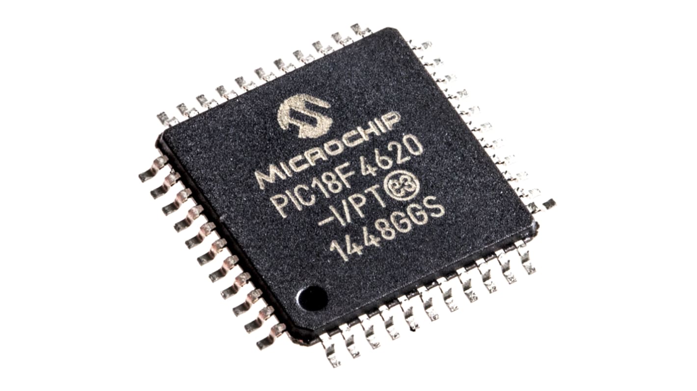 Microcontrolador Microchip PIC18F4620-I/PT, núcleo PIC de 8bit, RAM 3,986 kB, 40MHZ, TQFP de 44 pines