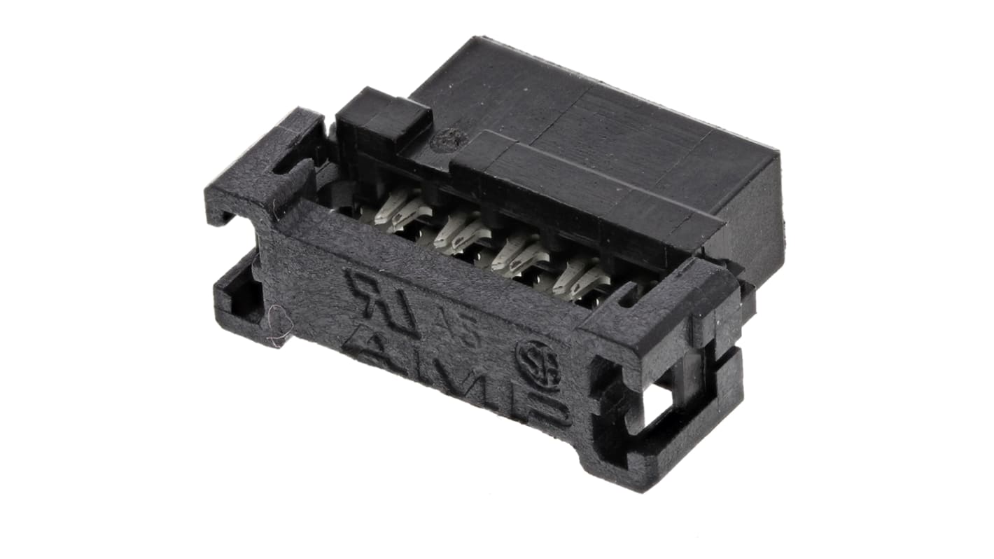 Connecteur IDC TE Connectivity Femelle, 10 contacts, 2 rangées, pas 2.0mm, Montage sur câble, série AMP-LATCH