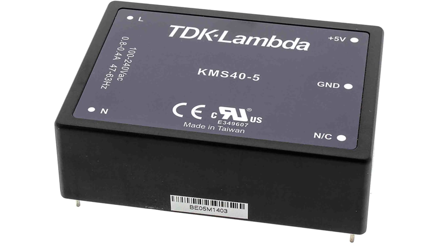 TDK-Lambda Schaltnetzteil, 5V dc / 8A 40W 100 → 375 V dc, 90 → 264 V ac Gekapselt, Medizin-Zulassung,