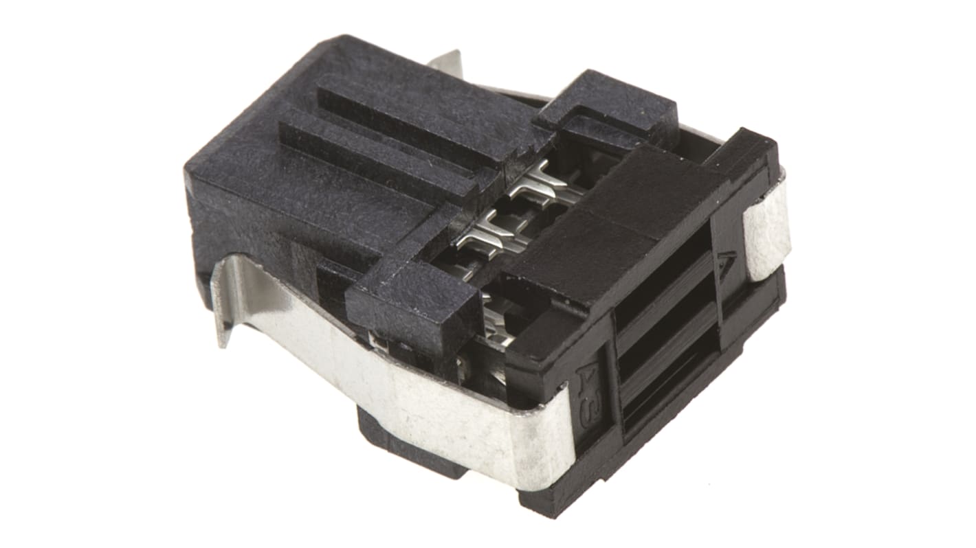 Conector IDC hembra TE Connectivity serie AMP-LATCH System 50 de 10 vías, paso 1.27mm, 2 filas, Montaje de Cable