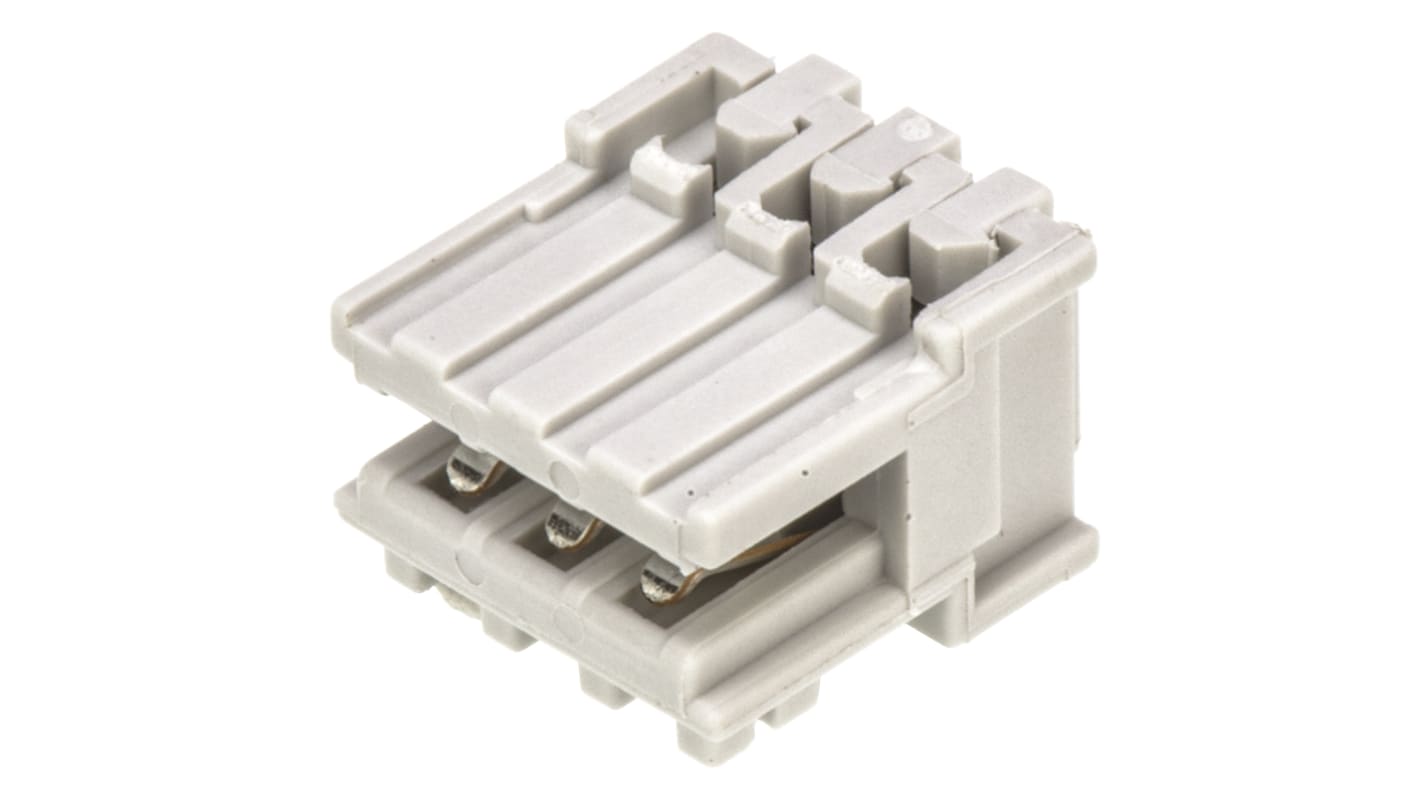 TE Connectivity AMP DUOPLUG Series Female Edge Connector, PCB Mount, 3-Contacts, 2.5mm Pitch, 1-Row, Solder Termination