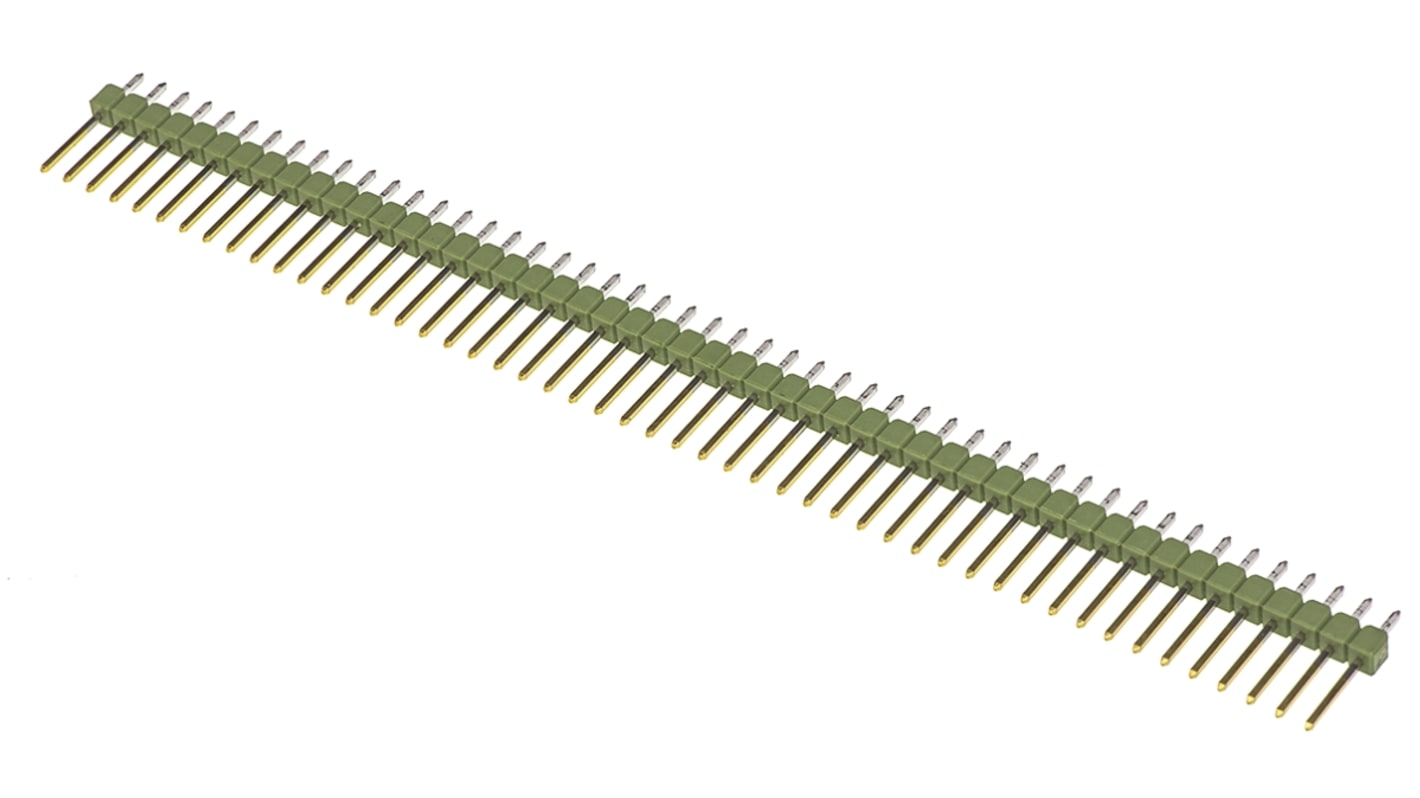 TE Connectivity AMPMODU MOD II Series Straight Through Hole Pin Header, 50 Contact(s), 2.54mm Pitch, 1 Row(s),