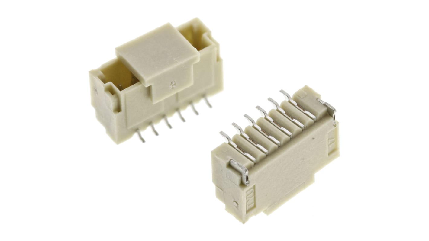 HARWIN M40 Series Straight Surface Mount PCB Header, 6 Contact(s), 1.0mm Pitch, 1 Row(s), Shrouded