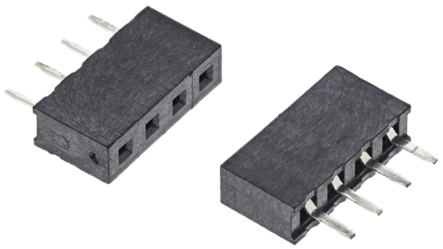 Conector hembra para PCB HARWIN, de 4 vías en 1 fila, paso 2mm, 12A, Montaje en orificio pasante, para soldar