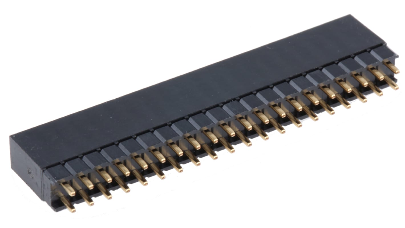 HARWIN PCB aljzat 2.54mm 40 érintkezős, 2 soros , Egyenes, Átmenő furat, Aljzatsor