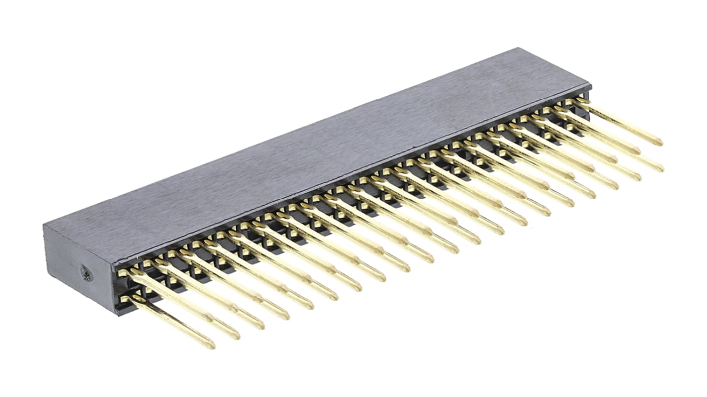 Presa PCB HARWIN, 40 vie, 2 file, passo 2.54mm, Montaggio con foro passante