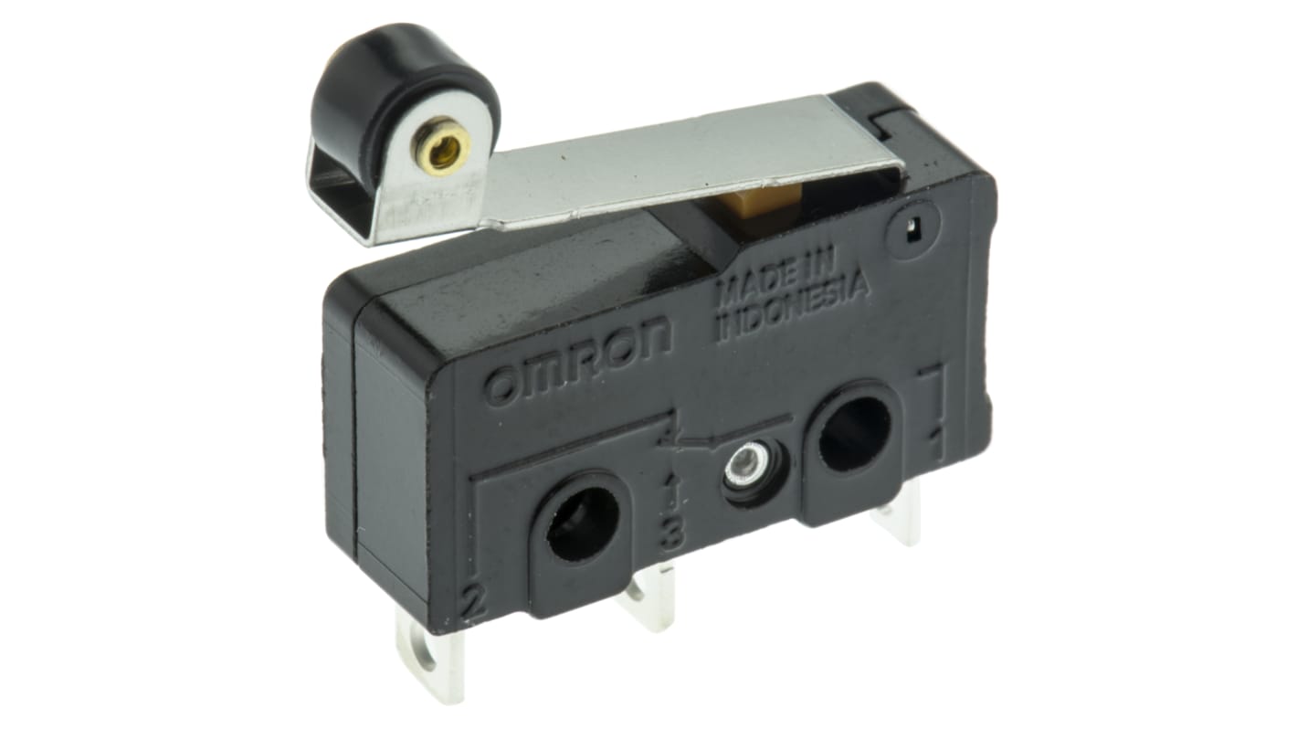 Omron Roller Lever Micro Switch, Solder Terminal, 10.1 A @ 250 V ac, SPDT, IP40