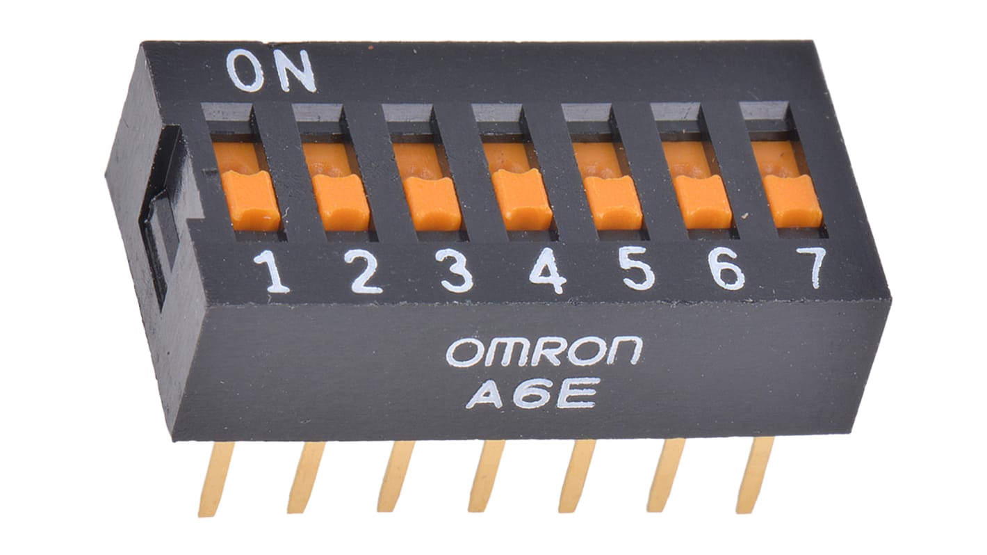 Omron 7 Way Through Hole DIP Switch 7P