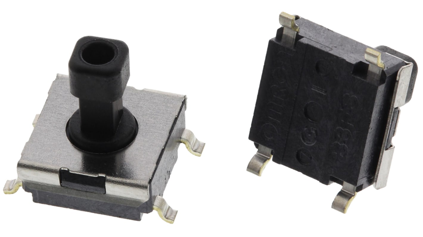 Plunger Tactile Switch, SPST 50 mA @ 24 V dc 4.7mm Through Hole