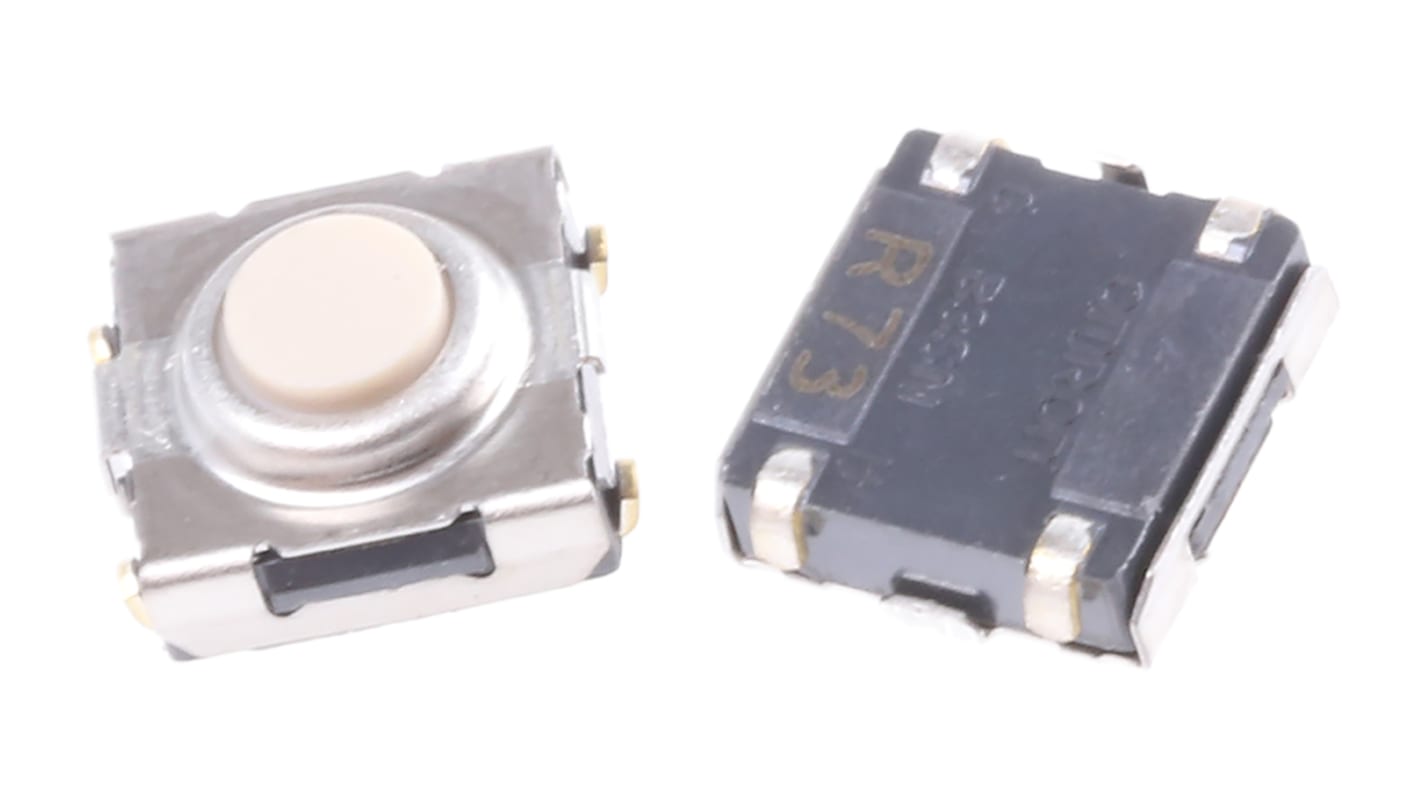 Omron Button Tactile Switch, SPST 50 mA @ 24 V dc Through Hole