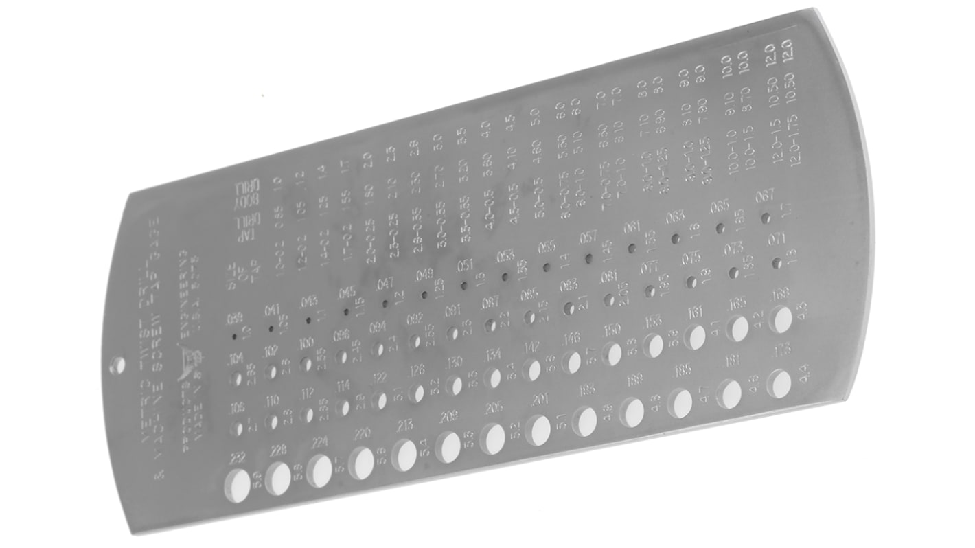 Steel drill gauge,1.0 - 5.9mm range
