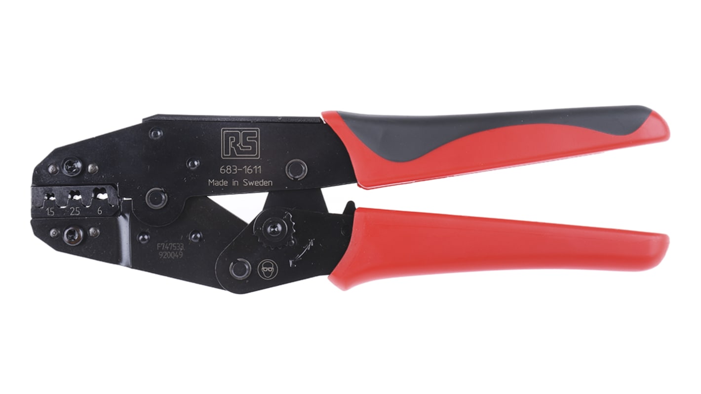 RS PRO Hand Ratcheting Crimp Tool for Crimp Contacts, 0.5 → 6mm² Wire