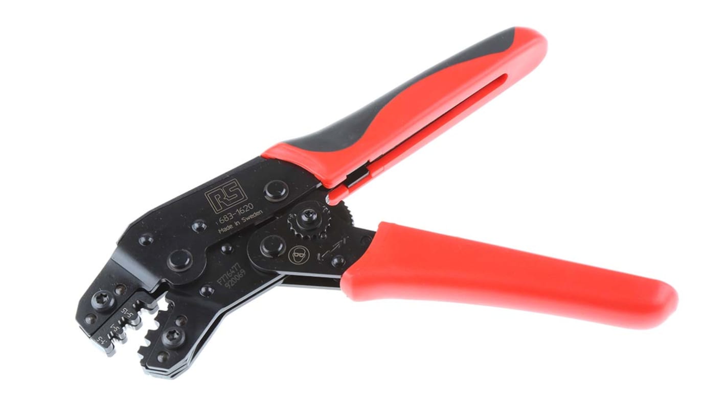 RS PRO Hand Ratcheting Crimp Tool for Open Crimp Sleeves, 0,1 → 1,5mm² Wire