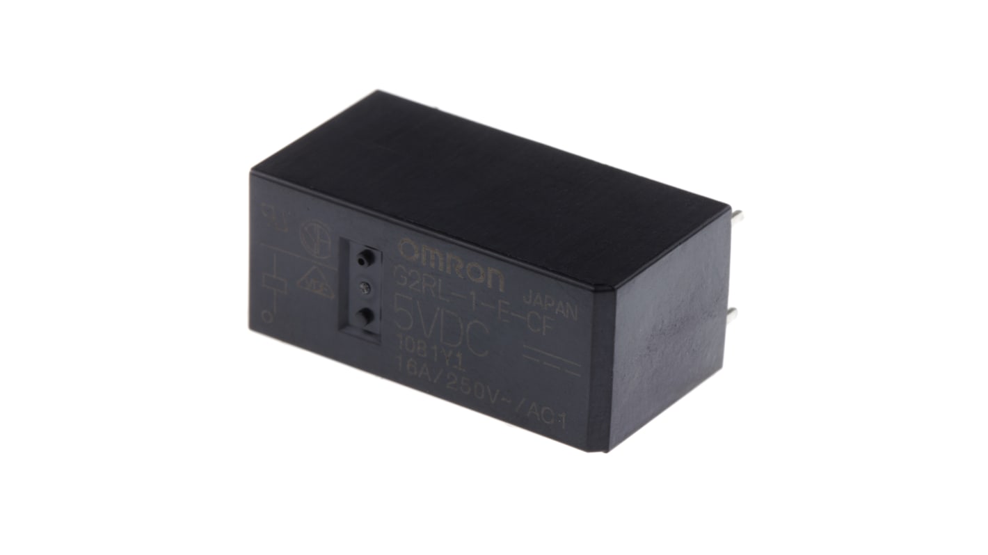 Omron PCB Mount Power Relay, 5V dc Coil, 16A Switching Current, SPDT