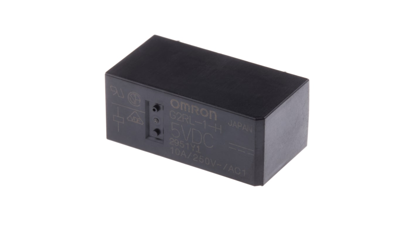 Omron PCB Mount Power Relay, 5V dc Coil, 12A Switching Current, SPDT