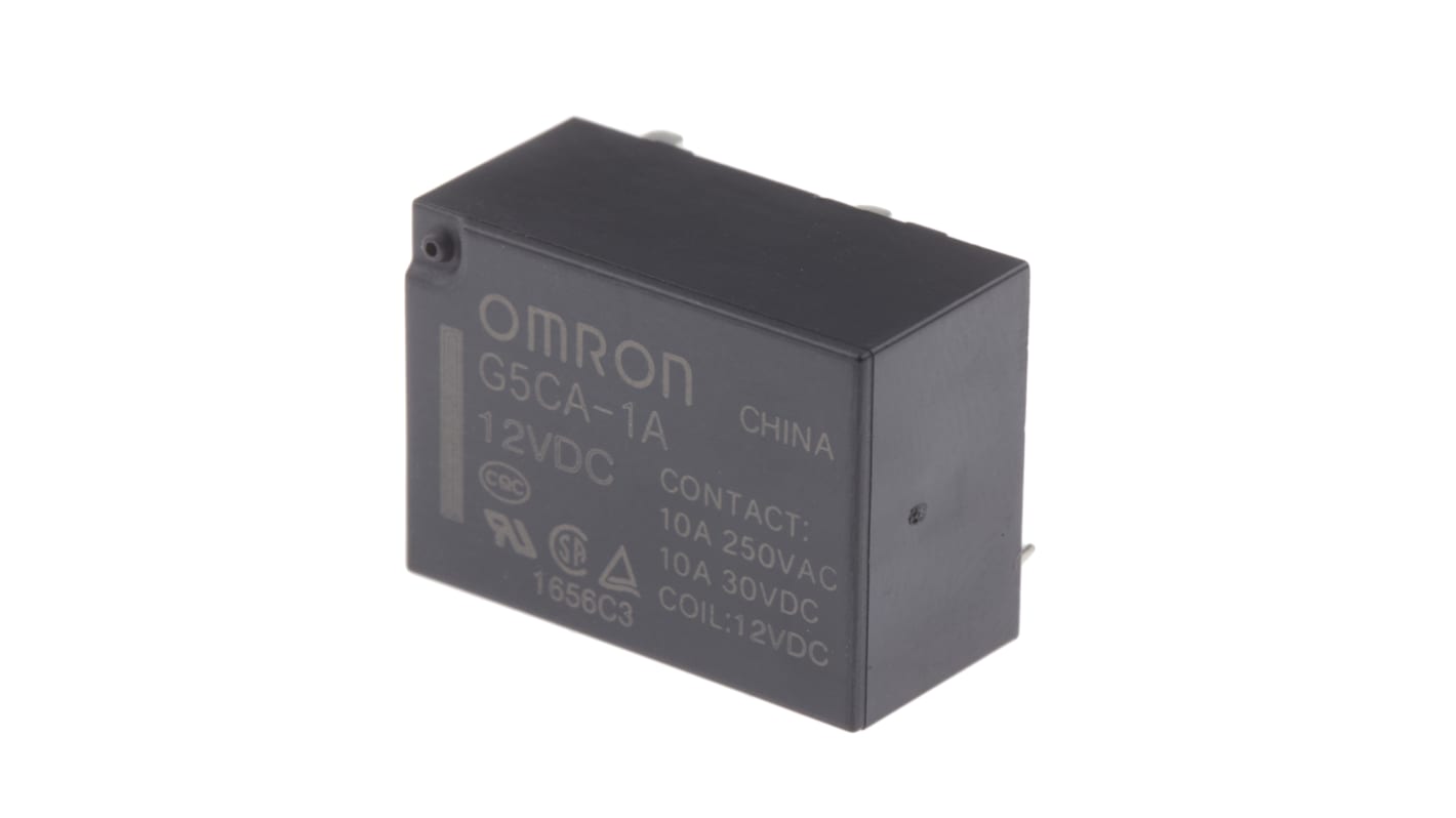 Omron PCB Mount Power Relay, 12V dc Coil, 10A Switching Current, SPST