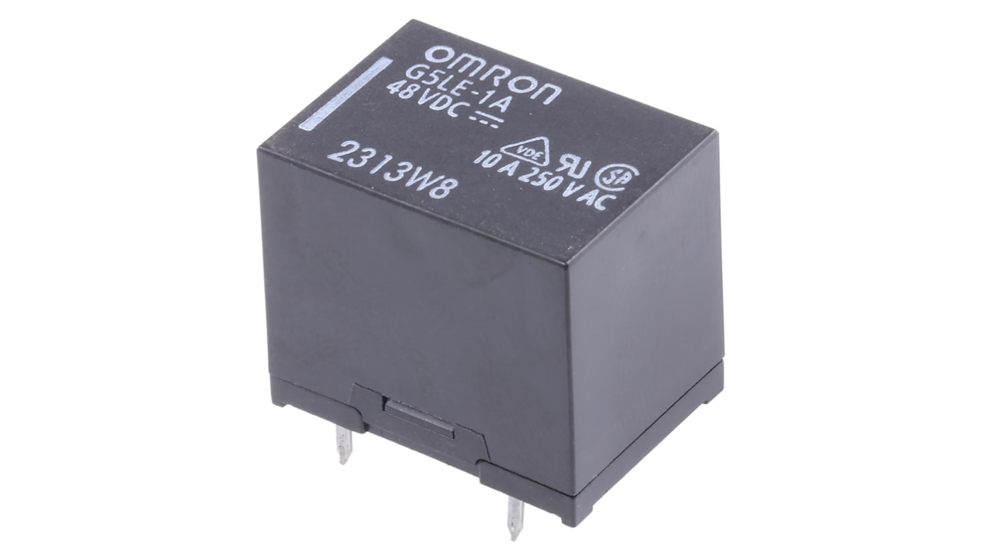 Omron PCB Mount Power Relay, 48V dc Coil, 10A Switching Current, SPST