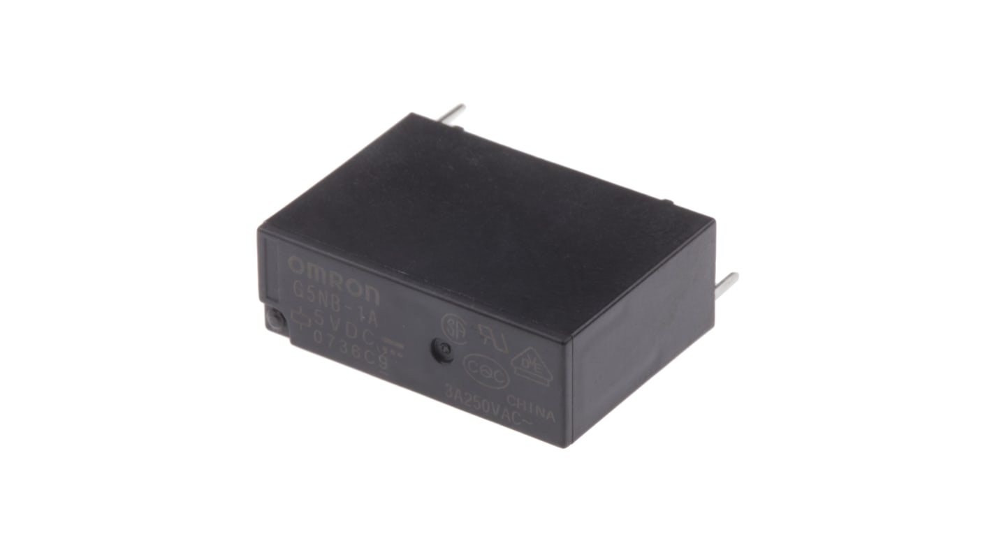 Omron PCB Mount Power Relay, 5V dc Coil, 5A Switching Current, SPST