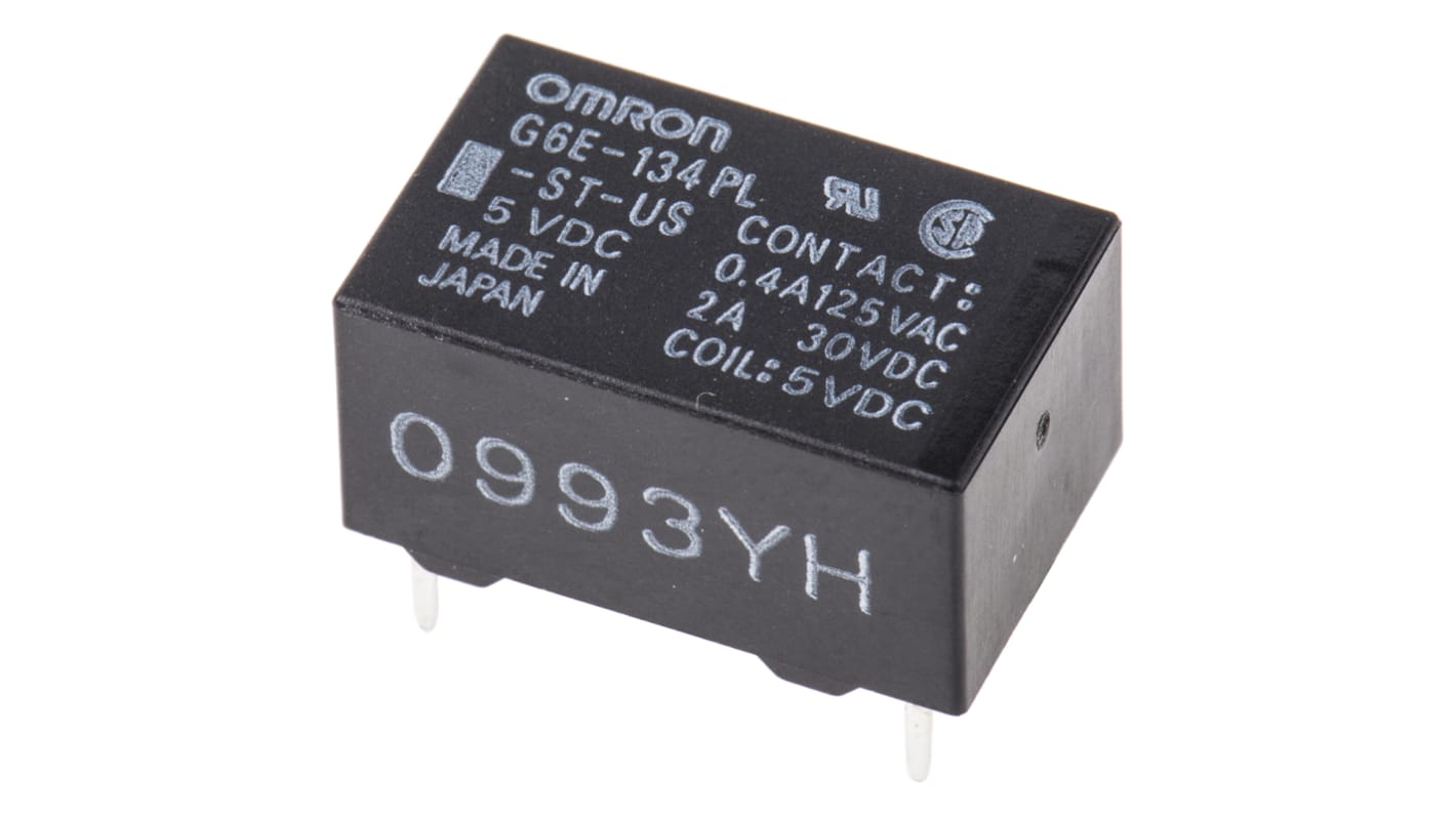 Omron パワーリレー 5V dc, 1c接点 基板実装タイプ