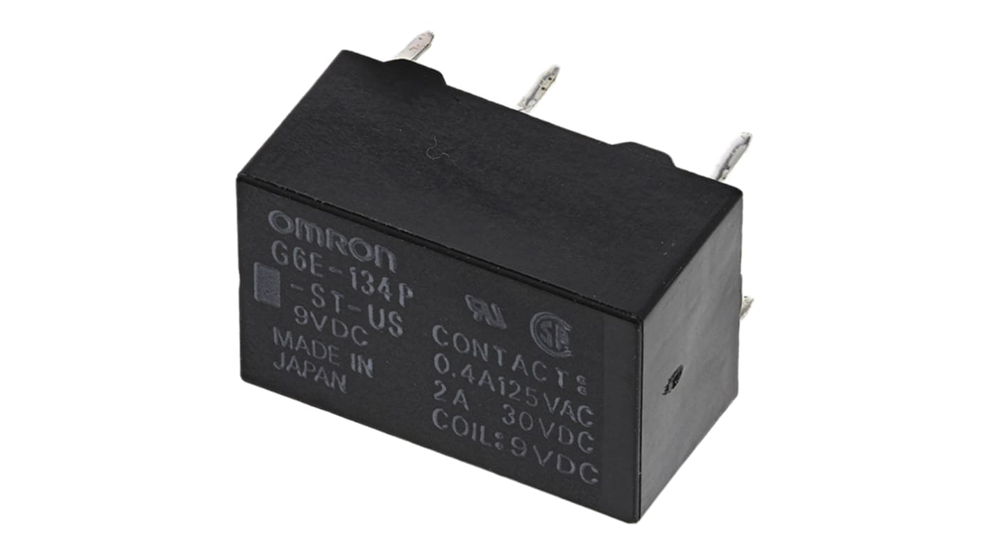 Omron PCB Mount Power Relay, 9V dc Coil, 3A Switching Current, SPDT