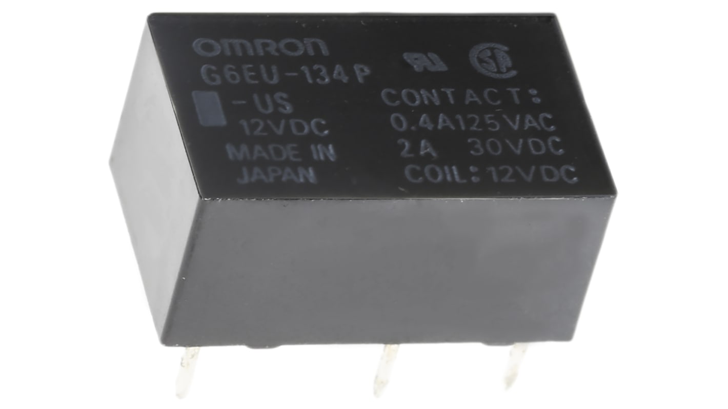 Przekaźnik sygnału, 12V dc, 3 A, SPDT, montaż PCB, Omron