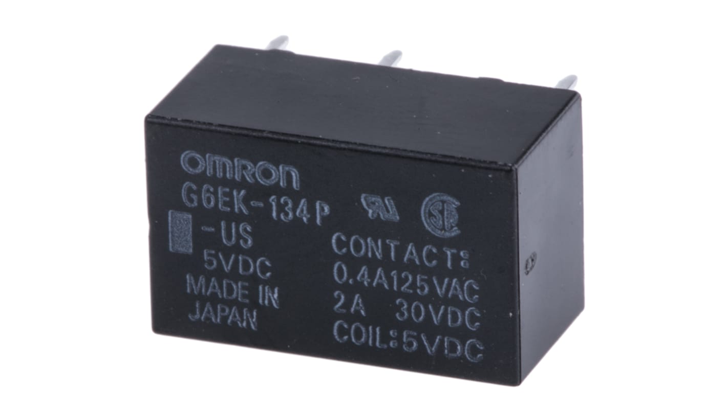 Relé de señal con enclavamiento Omron, SPDT, 5V dc, 3 A dc, 3 A ac, montaje en PCB, para