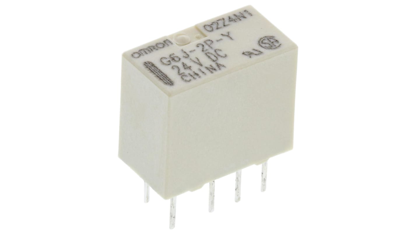 Omron PCB Mount Signal Relay, 24V dc Coil, 1A Switching Current, DPDT