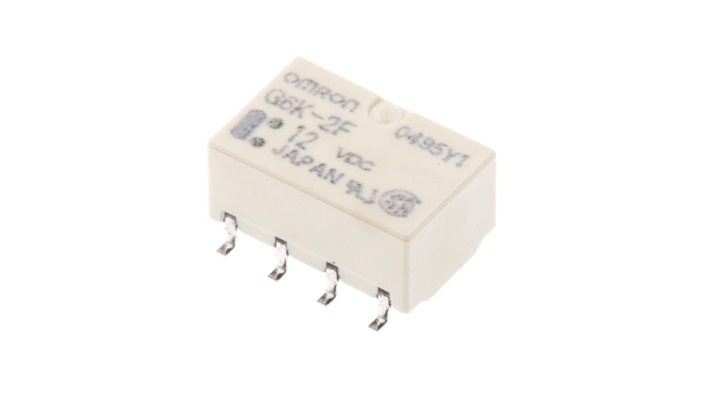 Relé de señal sin enclavamiento Omron G6K, DPDT, 12V dc, 1 A dc, montaje en PCB, para