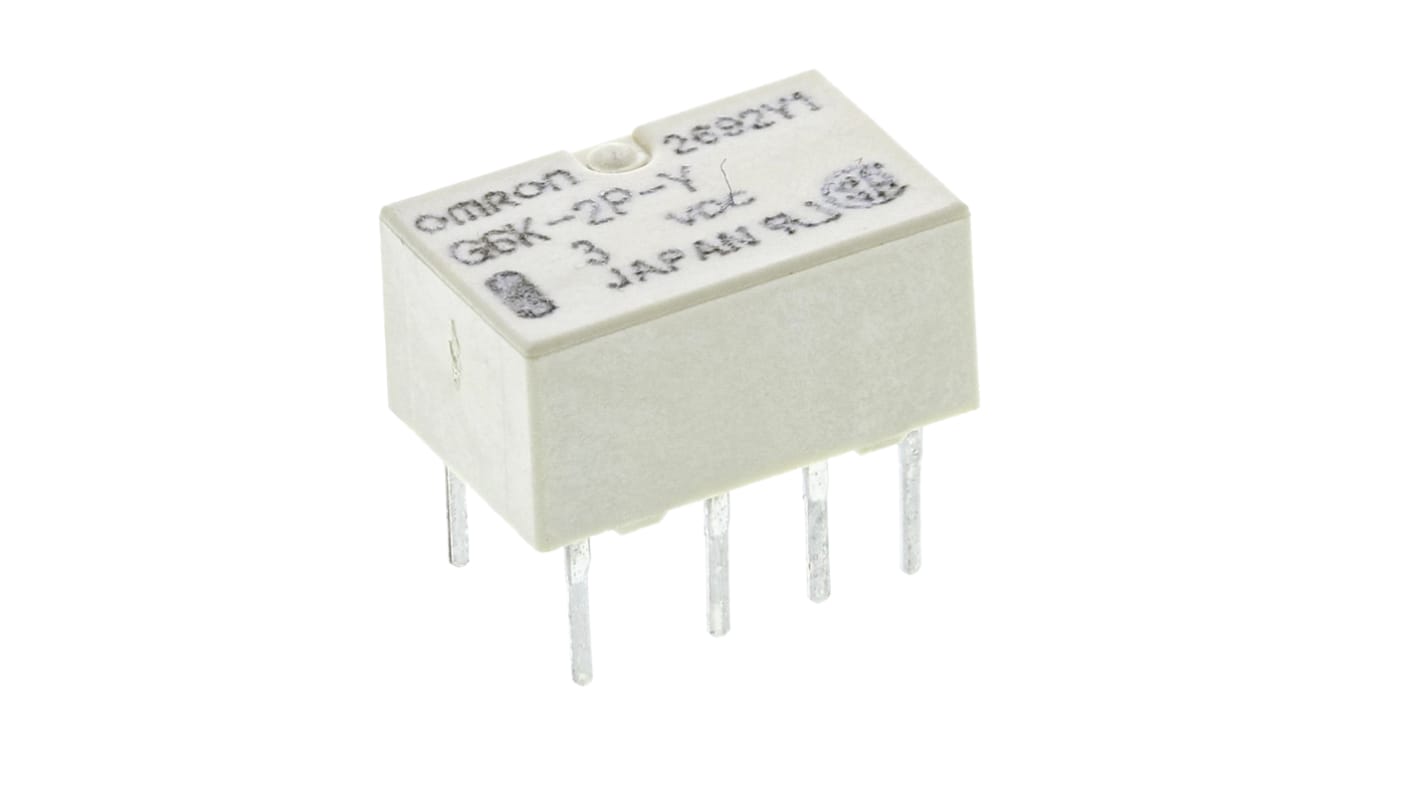 Relé de señal sin enclavamiento Omron HFD2, DPDT, 3V dc, 1 A dc, montaje en PCB, para