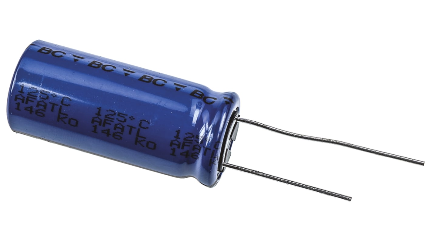 Condensador electrolítico Vishay serie 146 RTI, 4700μF, ±20%, 25V dc, Radial, Orificio pasante, 16 (Dia.) x 35mm, paso